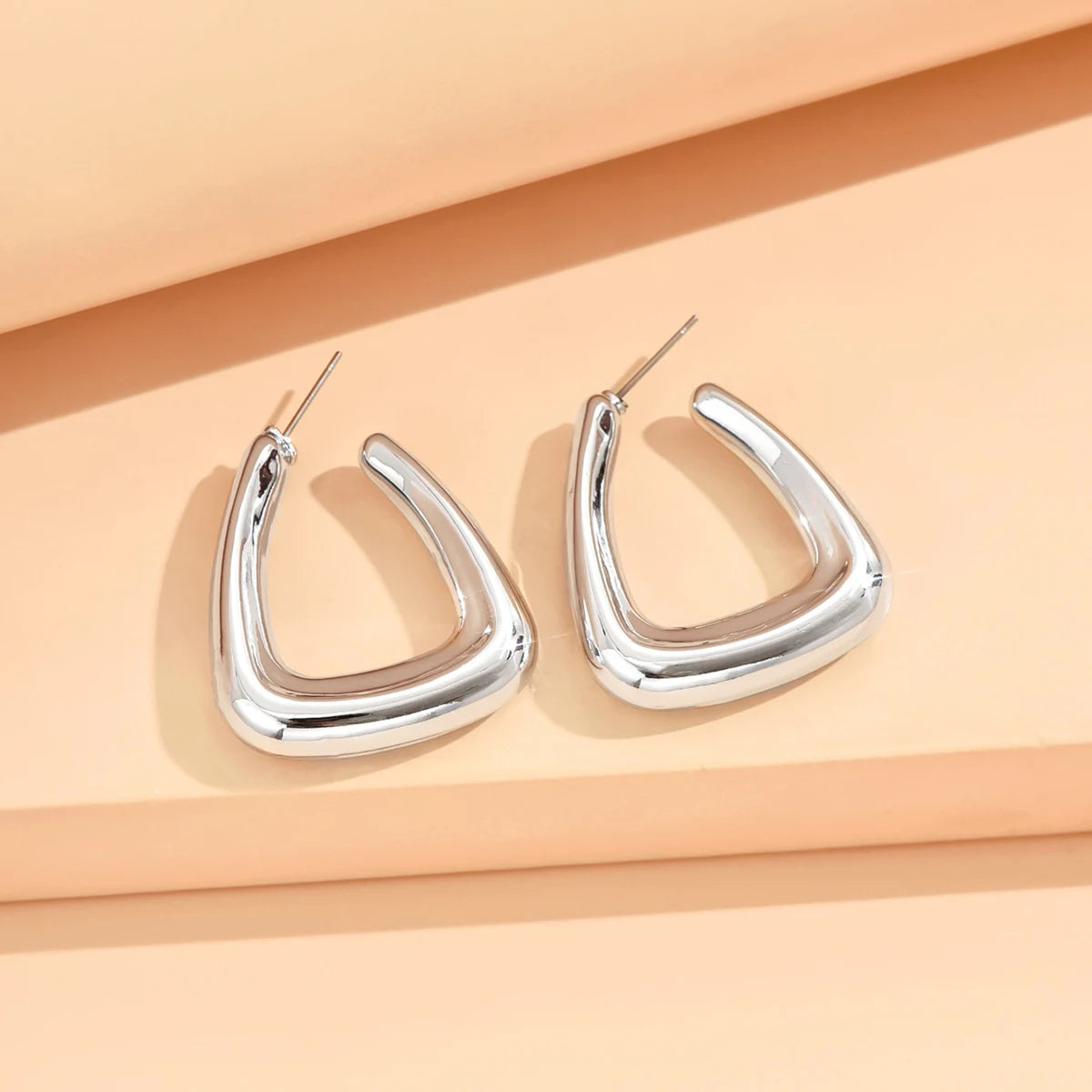 Geometric Irregular Metallic Earrings-Rees Jewels-Silver 9-ReesJewels