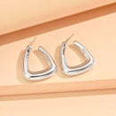 Geometric Irregular Metallic Earrings-Rees Jewels-Silver 9-ReesJewels