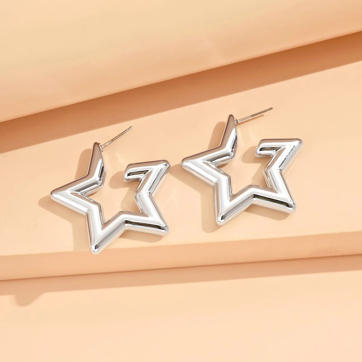 Geometric Irregular Metallic Earrings-Rees Jewels-Sliver 10-ReesJewels
