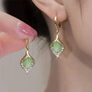 Glamorous Angel Eye Hoop Earrings-ReesJewels-Green-ReesJewels