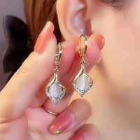Glamorous Angel Eye Hoop Earrings-ReesJewels-White-ReesJewels