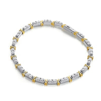 Glamorous Moissanite Diamond Bracelet-Rees Jewels-0.1ct-White Gold & Yellow Gold-14cm-ReesJewels