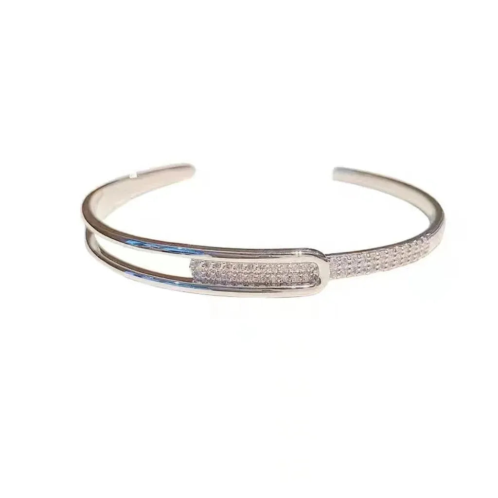 Glamorous Shiny Zirconia Inline Opening Bracelet