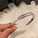Glamorous Shiny Zirconia Inline Opening Bracelet-My Store-ReesJewels