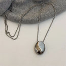 Glossy Large Oval Water Drop Pendant Necklace-Rees Jewels-ReesJewels