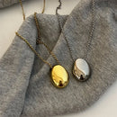 Glossy Large Oval Water Drop Pendant Necklace-Rees Jewels-ReesJewels