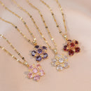 Gold Plated Romantic Flower Pendant Necklace-Rees Jewels-ReesJewels