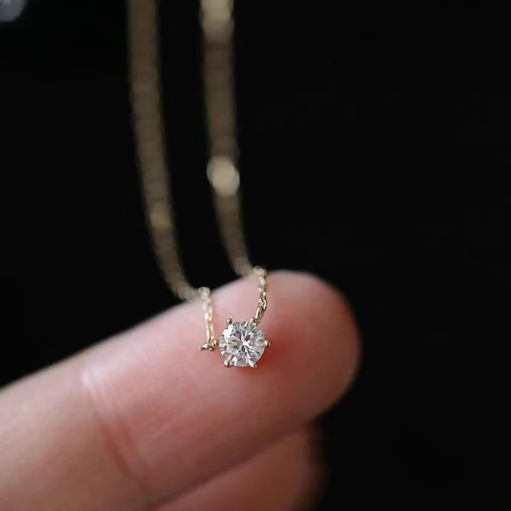 Gold Plated Single Sparkling Zirconia Chain