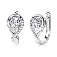 Gorgeous Infinity Moissanite Diamond Hoop Earrings-Rees Jewels-White Gold-ReesJewels