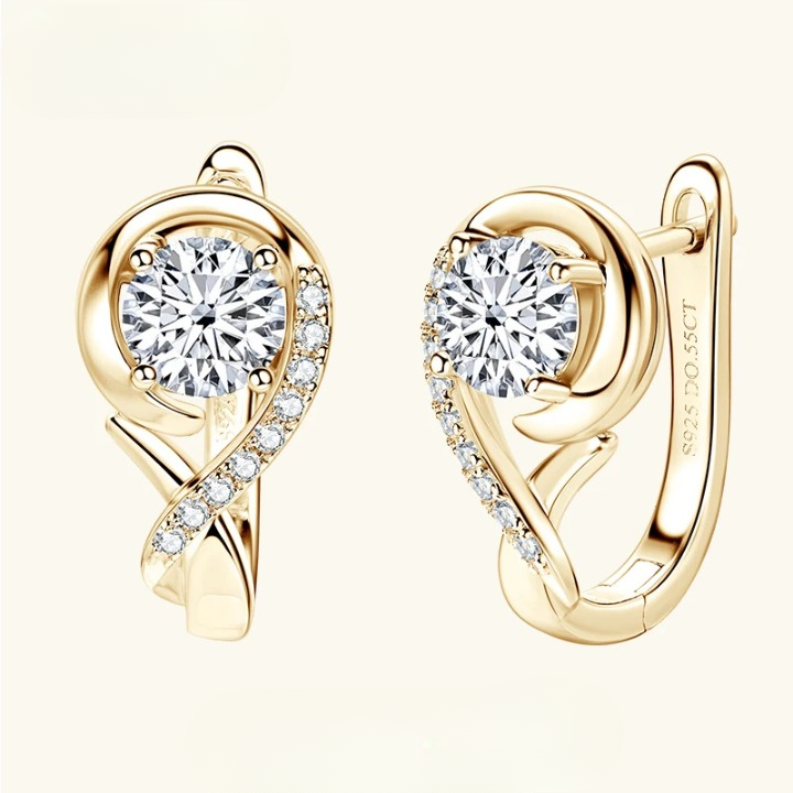 Gorgeous Infinity Moissanite Diamond Hoop Earrings