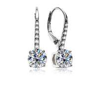Graceful Moissanite Dangle Drop Earrings-Rees Jewels-White Gold-ReesJewels