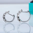 Graceful Moissanite Diamond Huggie Hoop Earrings-Rees Jewels-ReesJewels