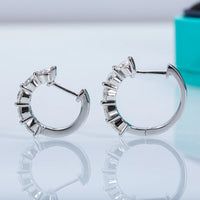 Graceful Moissanite Diamond Huggie Hoop Earrings-Rees Jewels-ReesJewels