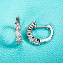 Graceful Moissanite Diamond Huggie Hoop Earrings-Rees Jewels-ReesJewels