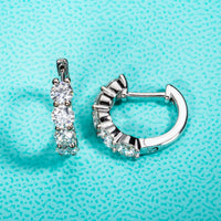 Graceful Moissanite Diamond Huggie Hoop Earrings-Rees Jewels-ReesJewels