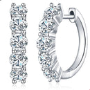 Graceful Moissanite Diamond Huggie Hoop Earrings-Rees Jewels-White Gold 1cm-ReesJewels