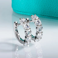Graceful Moissanite Diamond Huggie Hoop Earrings-Rees Jewels-ReesJewels