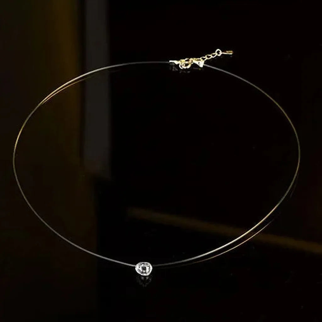 Invisible Chain with Shining Single Zirconia-My Store-ReesJewels