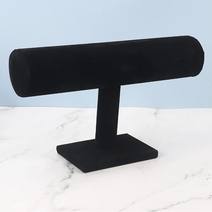Jewelry And Watches Display T-bar Stand Rack Holder-Rees Jewels-Black Flannel-ReesJewels