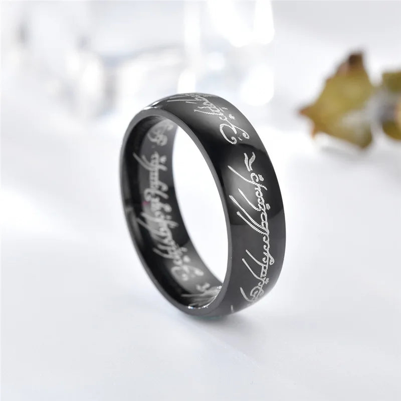 Laser Engraved Exquisite Ring for Men