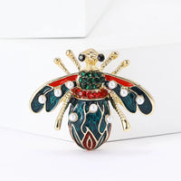 Lucky Spotted Crystal Bee Brooche-Rees Jewels-Green-ReesJewels