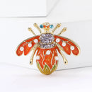 Lucky Spotted Crystal Bee Brooche-Rees Jewels-Orange-ReesJewels