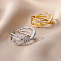 Lustrous Zirconia Cross Ring-ReesJewels-ReesJewels