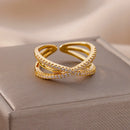 Lustrous Zirconia Cross Ring-ReesJewels-ReesJewels