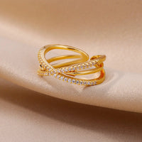Lustrous Zirconia Cross Ring-ReesJewels-ReesJewels