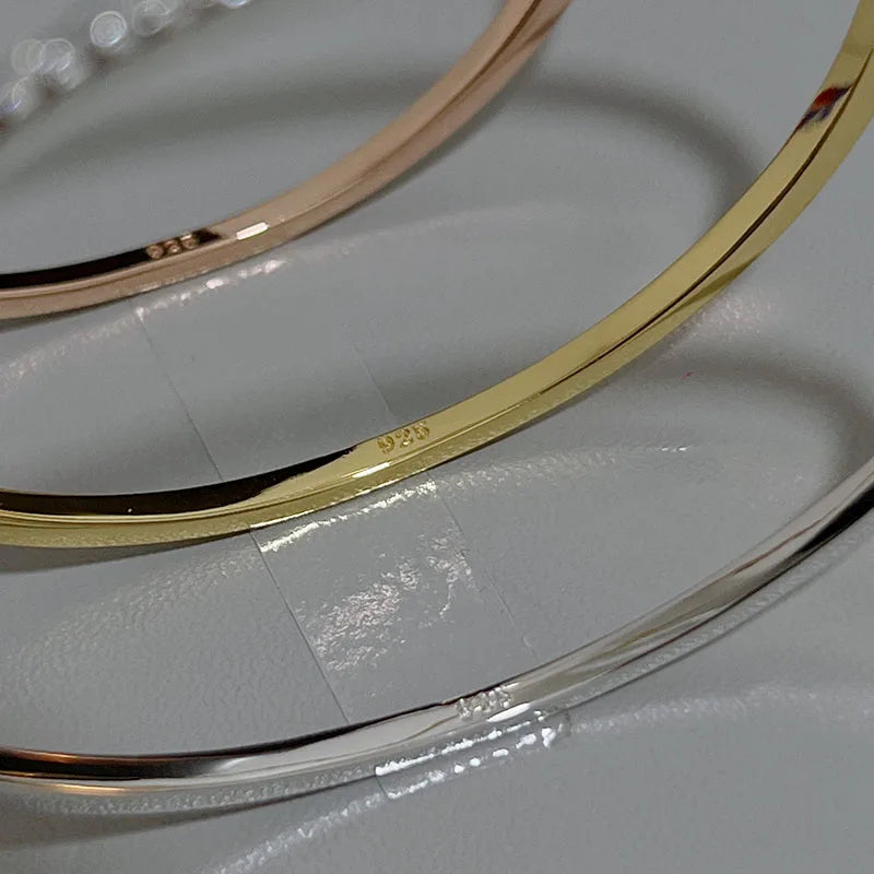 Luxe 925 Sterling Silver Zircon Bangle Bracelet-Rees Jewels-ReesJewels
