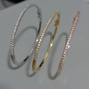 Luxe 925 Sterling Silver Zircon Bangle Bracelet-Rees Jewels-ReesJewels