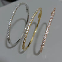 Luxe 925 Sterling Silver Zircon Bangle Bracelet-Rees Jewels-ReesJewels