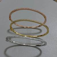 Luxe 925 Sterling Silver Zircon Bangle Bracelet-Rees Jewels-ReesJewels