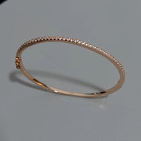 Luxe 925 Sterling Silver Zircon Bangle Bracelet-Rees Jewels-Rose Gold-ReesJewels