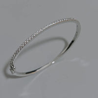 Luxe 925 Sterling Silver Zircon Bangle Bracelet-Rees Jewels-Silver-ReesJewels
