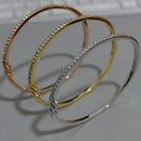 Luxe 925 Sterling Silver Zircon Bangle Bracelet-Rees Jewels-ReesJewels