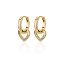 Luxurious Hollow Zirconia Heart Earrings-ReesJewels-Gold 1-ReesJewels