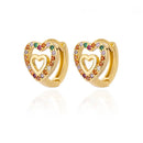 Luxurious Hollow Zirconia Heart Earrings-ReesJewels-Gold 3-ReesJewels