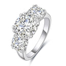 Luxurious Moissanite Diamond Three Stone Ring-Rees Jewels-3ct + 1ct + 1ct-4-Silver-ReesJewels