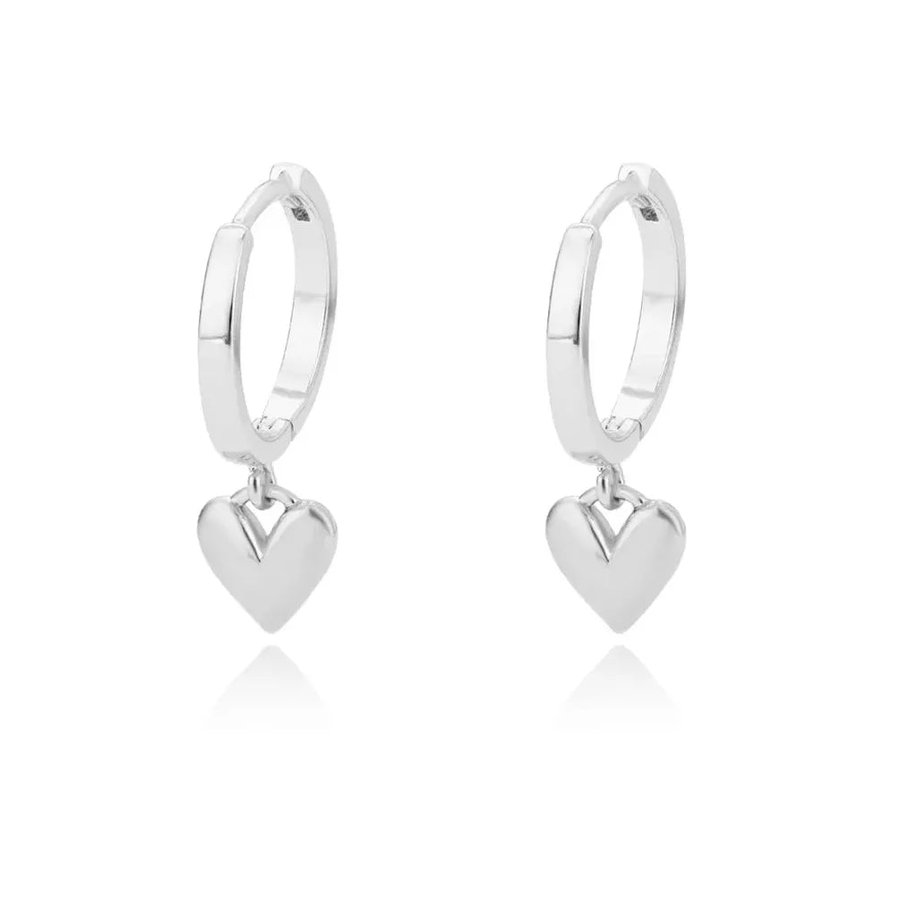 Luxurious Zirconia Hollow Heart Earrings-ReesJewels-Silver 2-ReesJewels