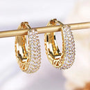 Luxurious Zirconia Hollow Hoop Earrings-ReesJewels-ReesJewels