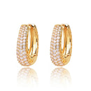 Luxurious Zirconia Hollow Hoop Earrings-ReesJewels-Gold-ReesJewels
