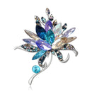 Luxury Crystal Glass Bouquet Brooche Pin-Rees Jewels-Blue-ReesJewels