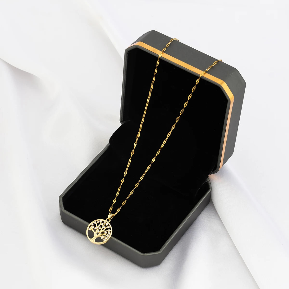 Luxury Rhinestone Tree of Life Pendant Necklace-Rees Jewels-ReesJewels