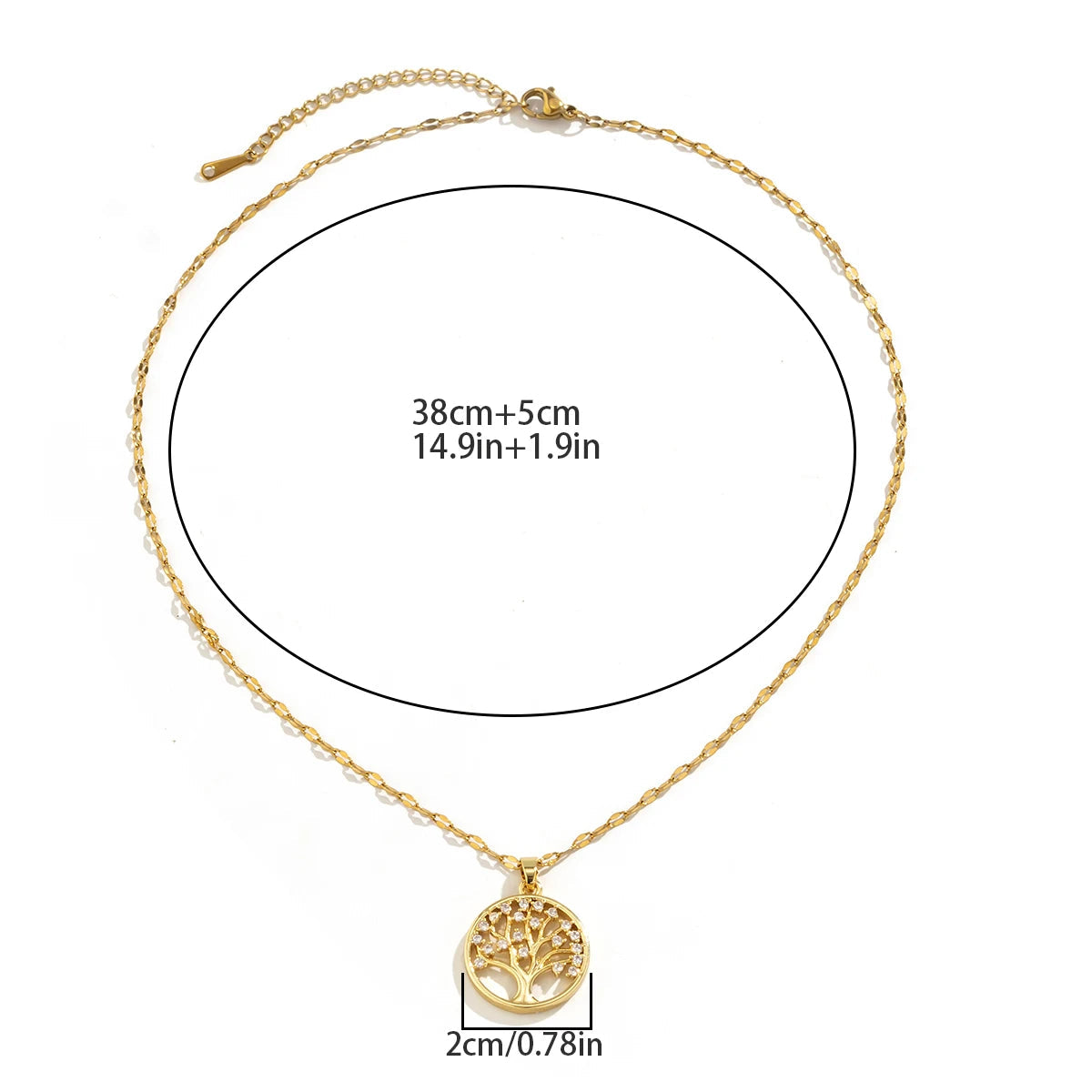 Luxury Rhinestone Tree of Life Pendant Necklace-Rees Jewels-ReesJewels