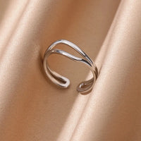 Minimalist Beautiful Golden Line Open Ring-ReesJewels-Silver-Resizable-ReesJewels