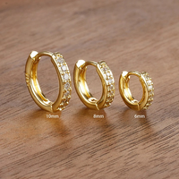 Minimalist Crystal Small Hoop Earring Set-ReesJewels-ReesJewels