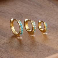 Minimalist Crystal Small Hoop Earring Set-ReesJewels-ReesJewels