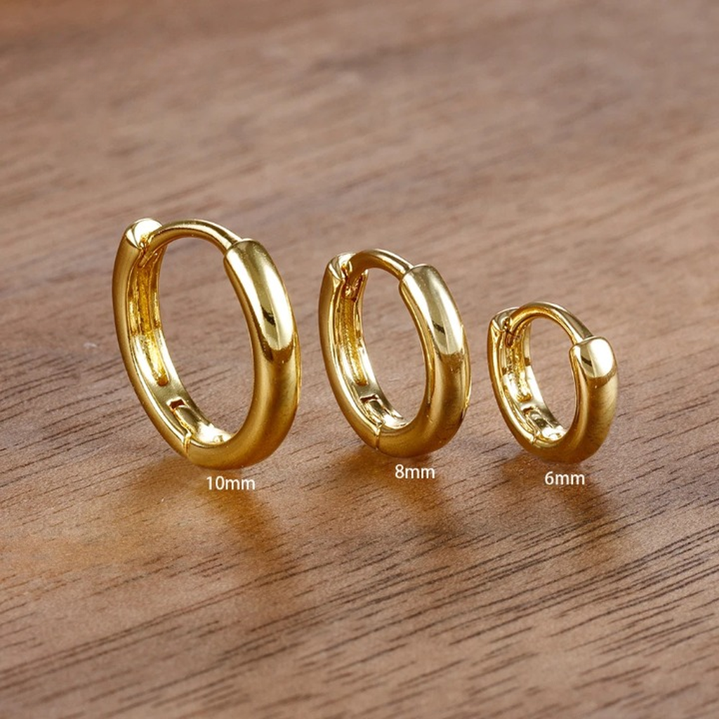Minimalist Crystal Small Hoop Earring Set-ReesJewels-Gold-ReesJewels