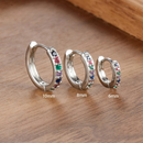 Minimalist Crystal Small Hoop Earring Set-ReesJewels-Silver - Multicolor-ReesJewels